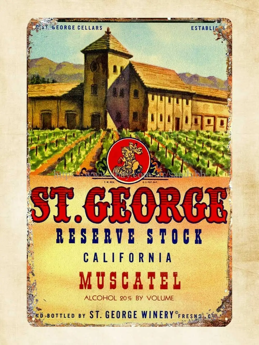 

Muscatel Wine Bottle Label metal tin sign reproductions wholesale