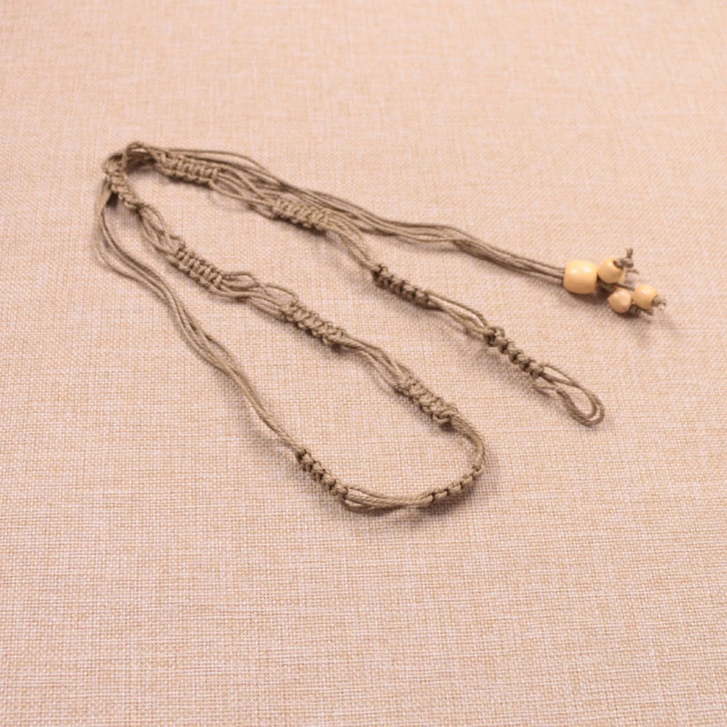 Boho Женская ремень веревка Пояс мода плетеный шик декоративная бусина талии