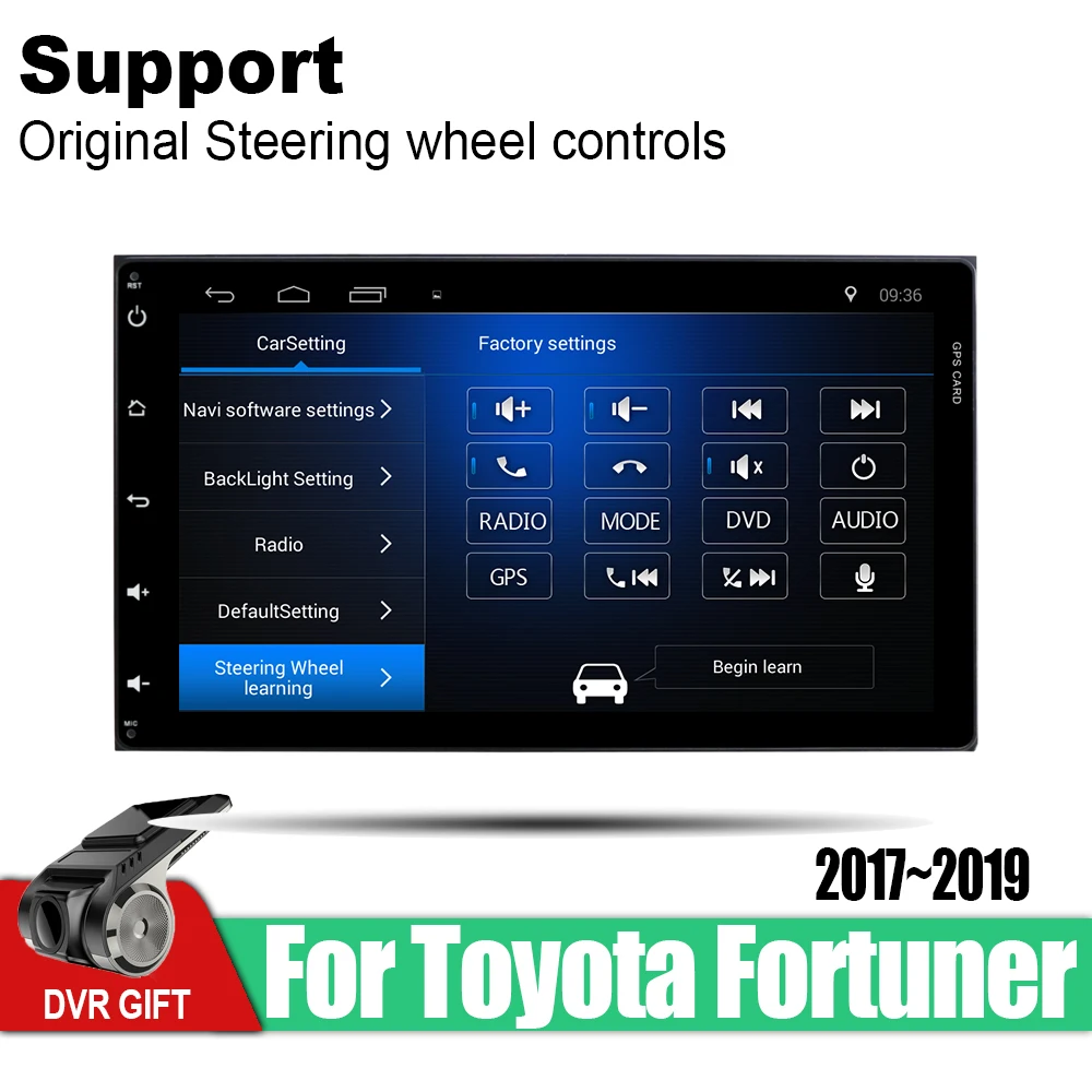 Автомобильная Мультимедийная система 2 din на Android с GPS навигацией для Toyota Fortuner 2017