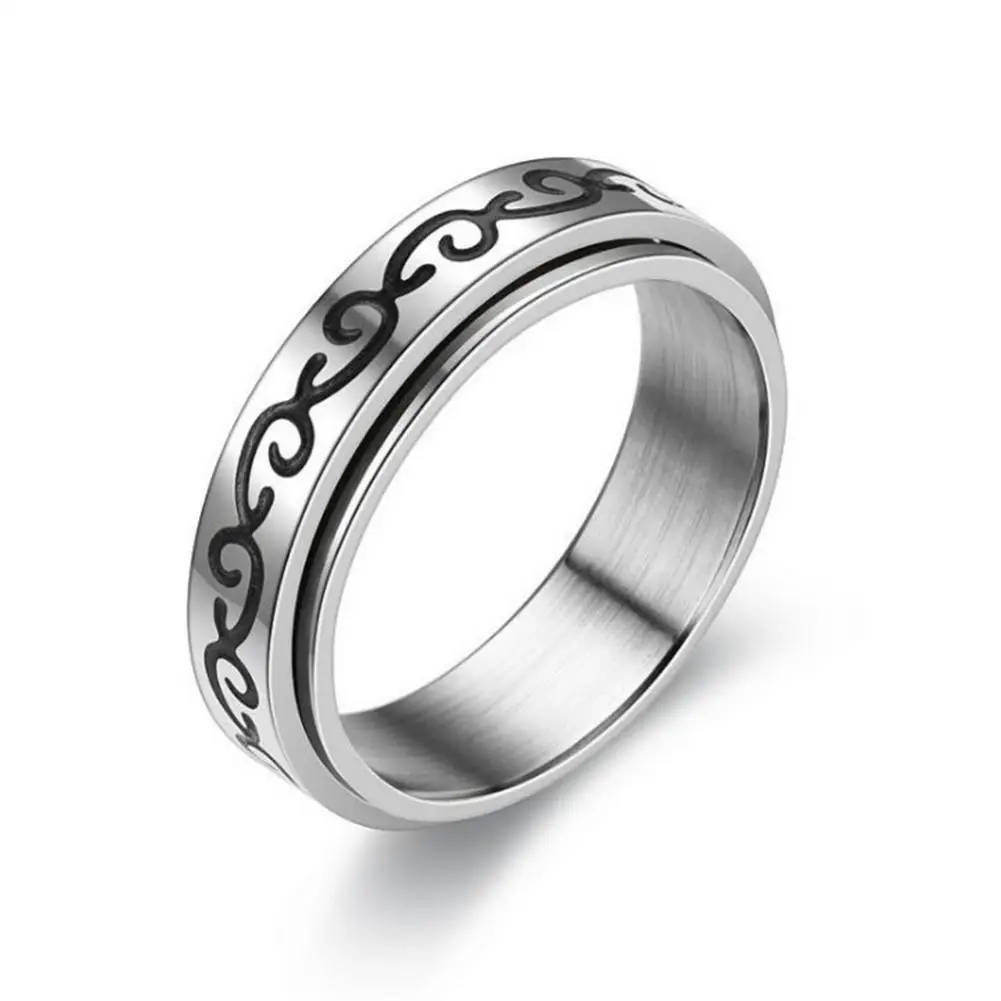 

Stainless Steel Spinner Ring for Women Mens Fidget Band Rings Celtic Stress Relieving Wide Wedding Anxiety Rings Size 6-11