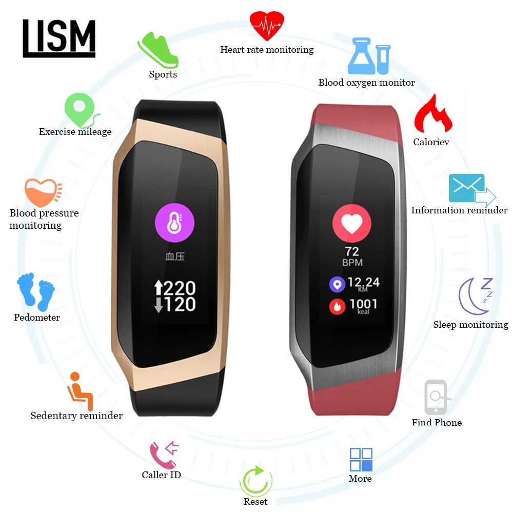 Смарт браслет ip67 Водонепроницаемый кровяное давление умный Браслет монитор