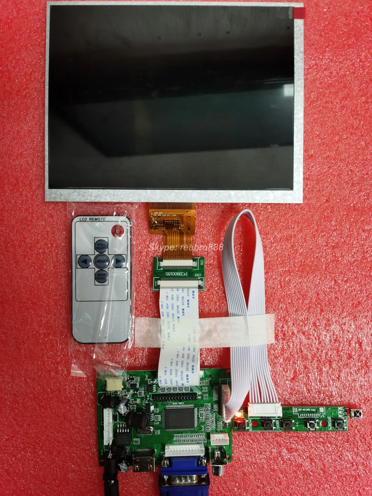Плата драйвера управления HDMI/VGA/AV с диагональю 8 дюймов HE080IA-01D 1024*768 IPS ЖК-дисплей