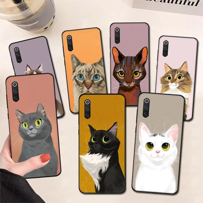 

Cat Cute Kitten Cartoon Silicone Case Coque For Xiaomi Redmi Note 10 Pro 10S 9S 9 8T 8 8A 9A 9C 7 7A 6 6A 5 S2 Phone Shell Cover