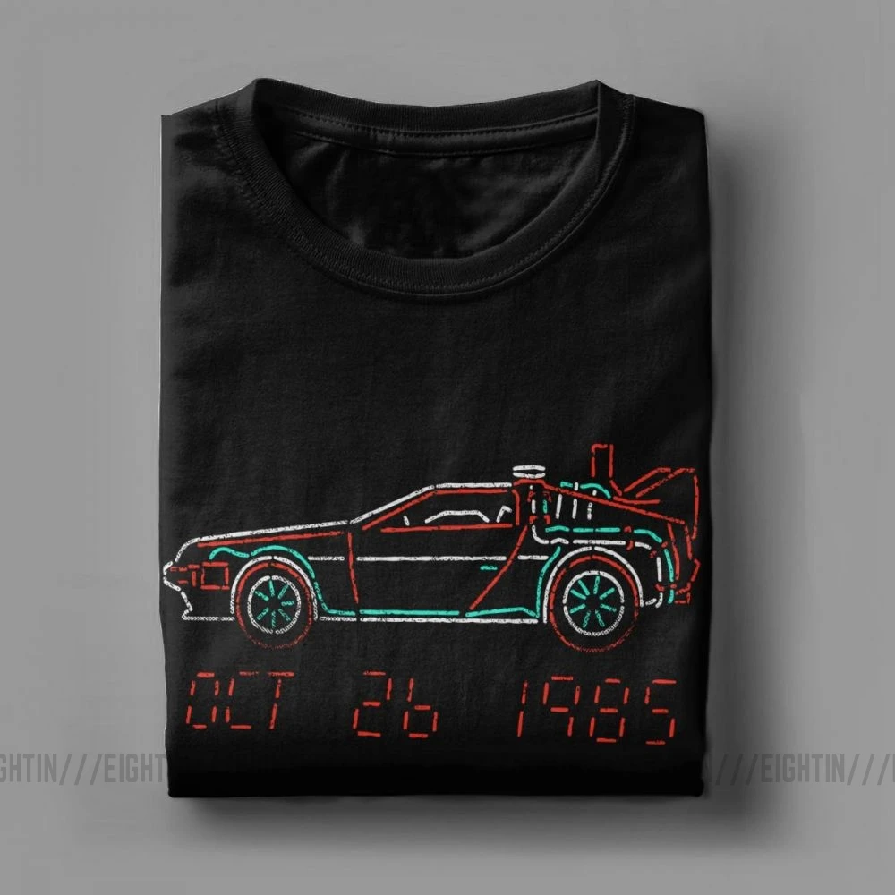 Мужская футболка с круглым вырезом Back To The Future Delorean Повседневная из 100% хлопка