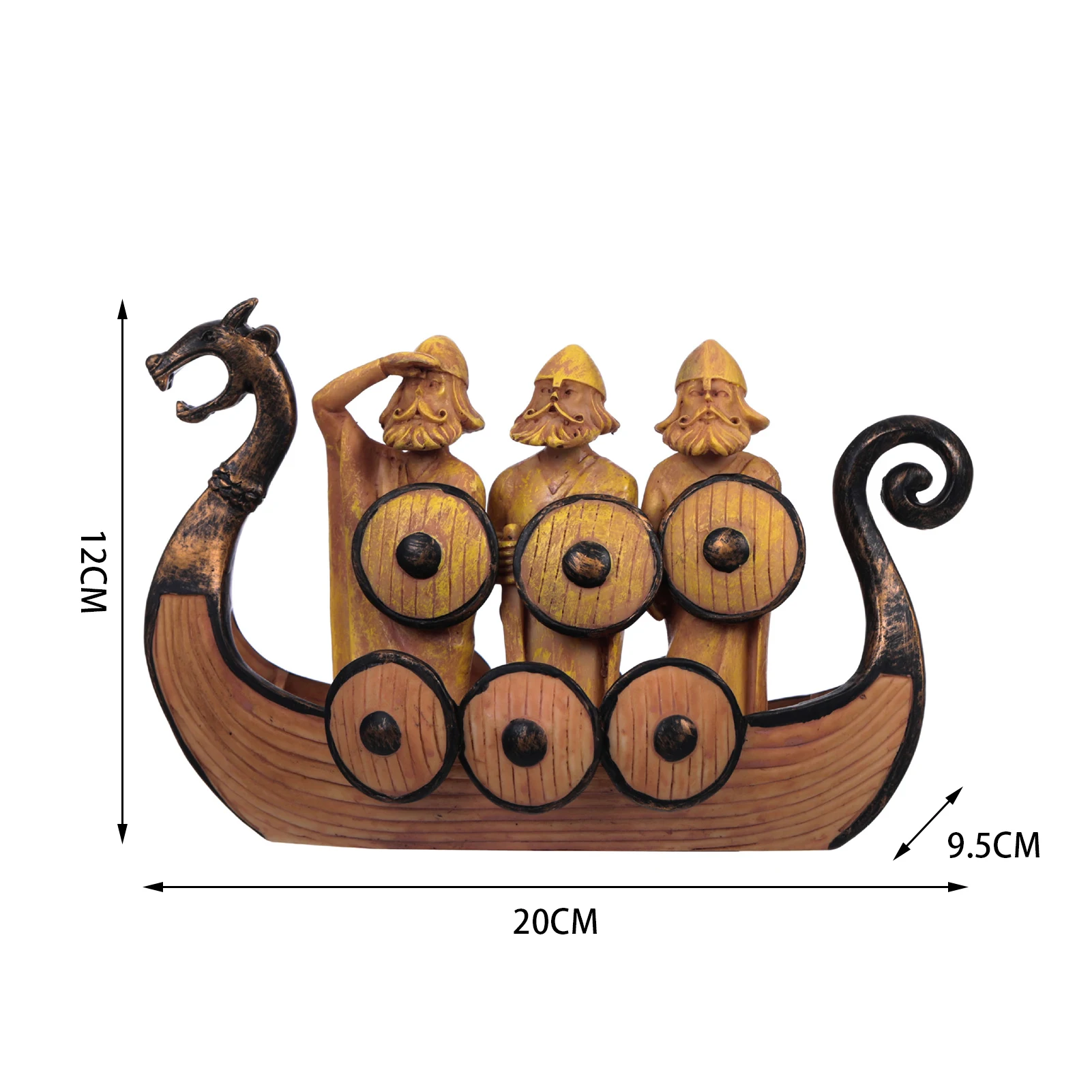 Resin Viking Boat Dragon Ornament Retro Ships Decoration Handicraft Home | Дом и сад