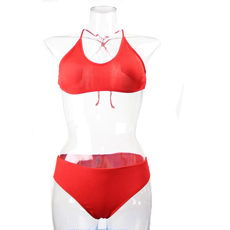 

Однотонный купальник, красивый купальник на завязках сзади, комплект бикини с пуш-ап, купальник из двух частей, сексуальная пляжная одежда