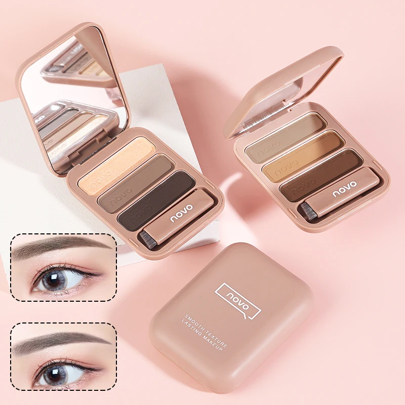 Three-dimensional Three-color Eyebrow Natural Waterproof Powder Shadow Palette With Soft Brush &amp Mirror Eye Makeup TSLM1 | Красота и