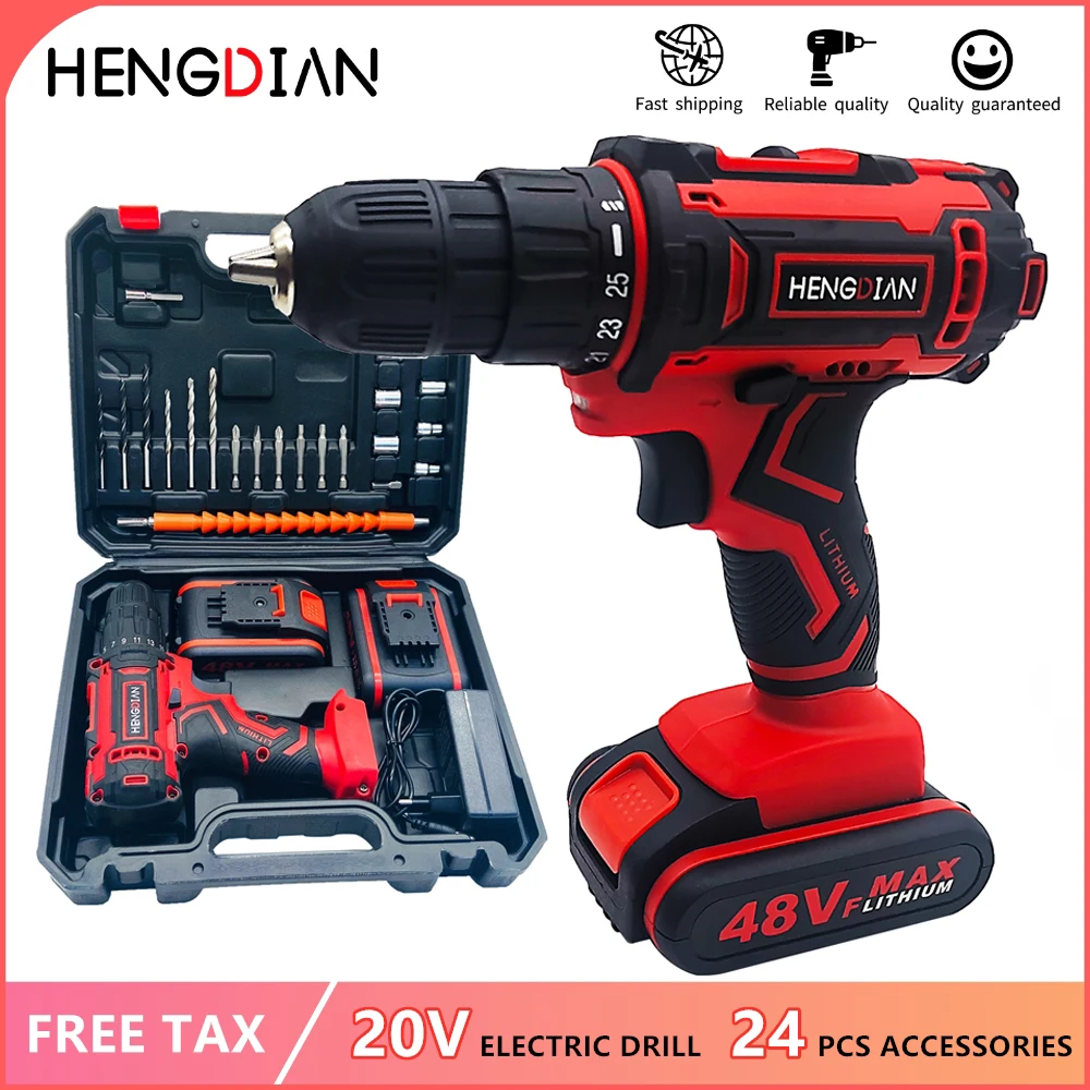 Литий ионная аккумуляторная дрель 20 в две скорости зарядка литиевого