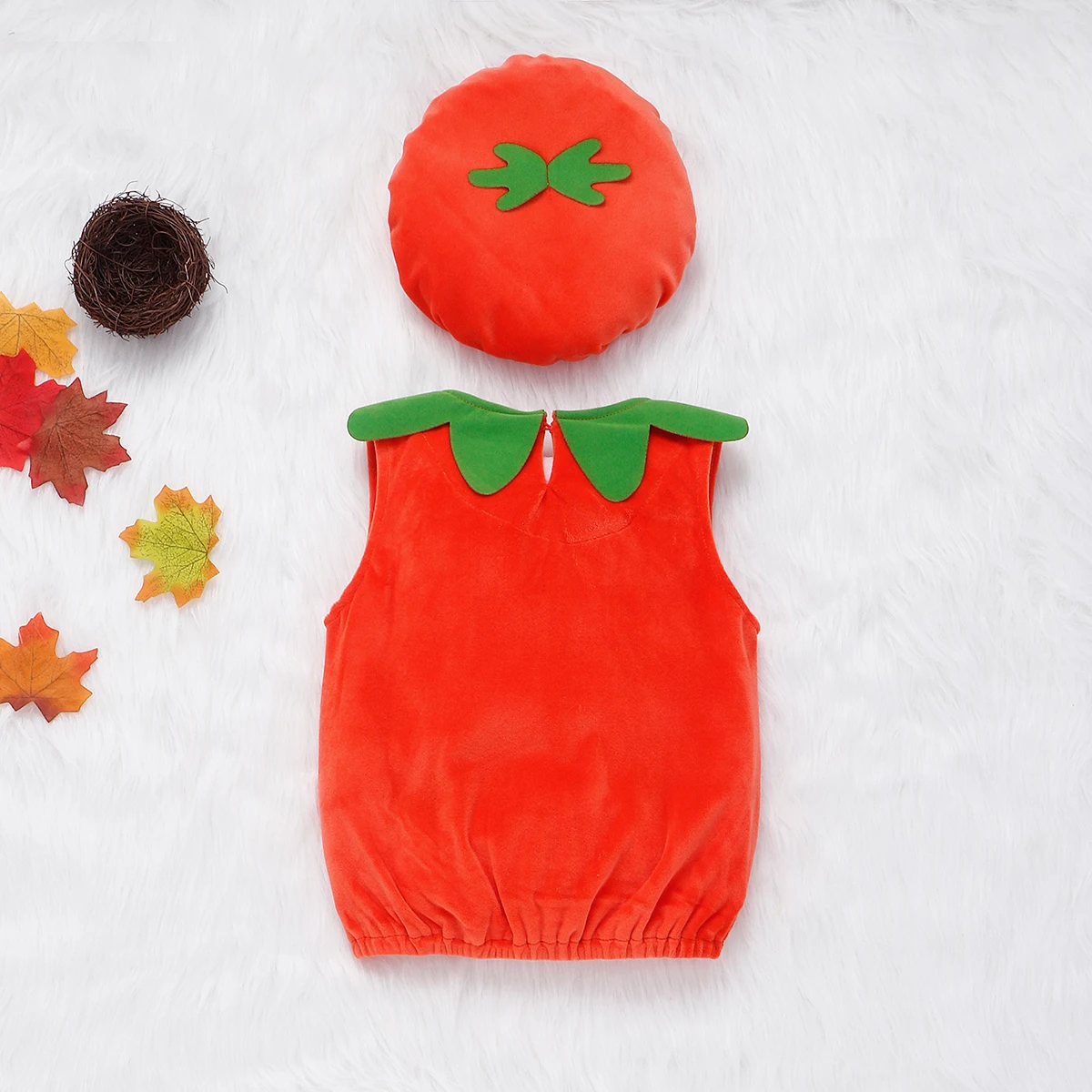 0-3Years Newly Cosplay Halloween Toddler Baby Kid Pumpkin Print Sleeveless Romper Jumpsuits Tops+Hats Clothes 2PCS Costumes |