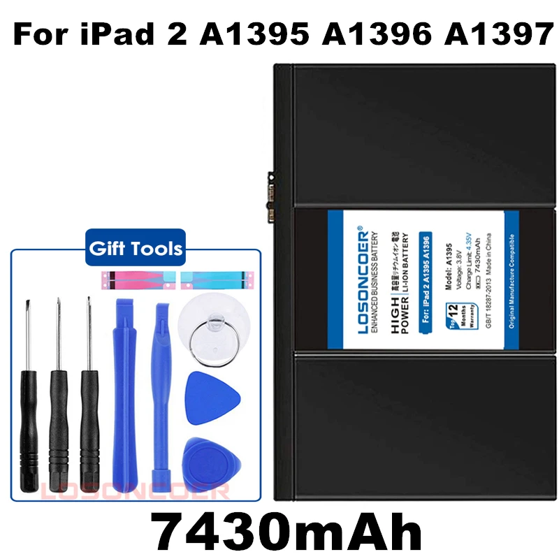 LOSONCOER A1395 7430 мАч батарея для iPad2 iPad 2 A1395 A1396 A1397 A1376 A1316 серии батареи ноутбука+ быстрое прибытие