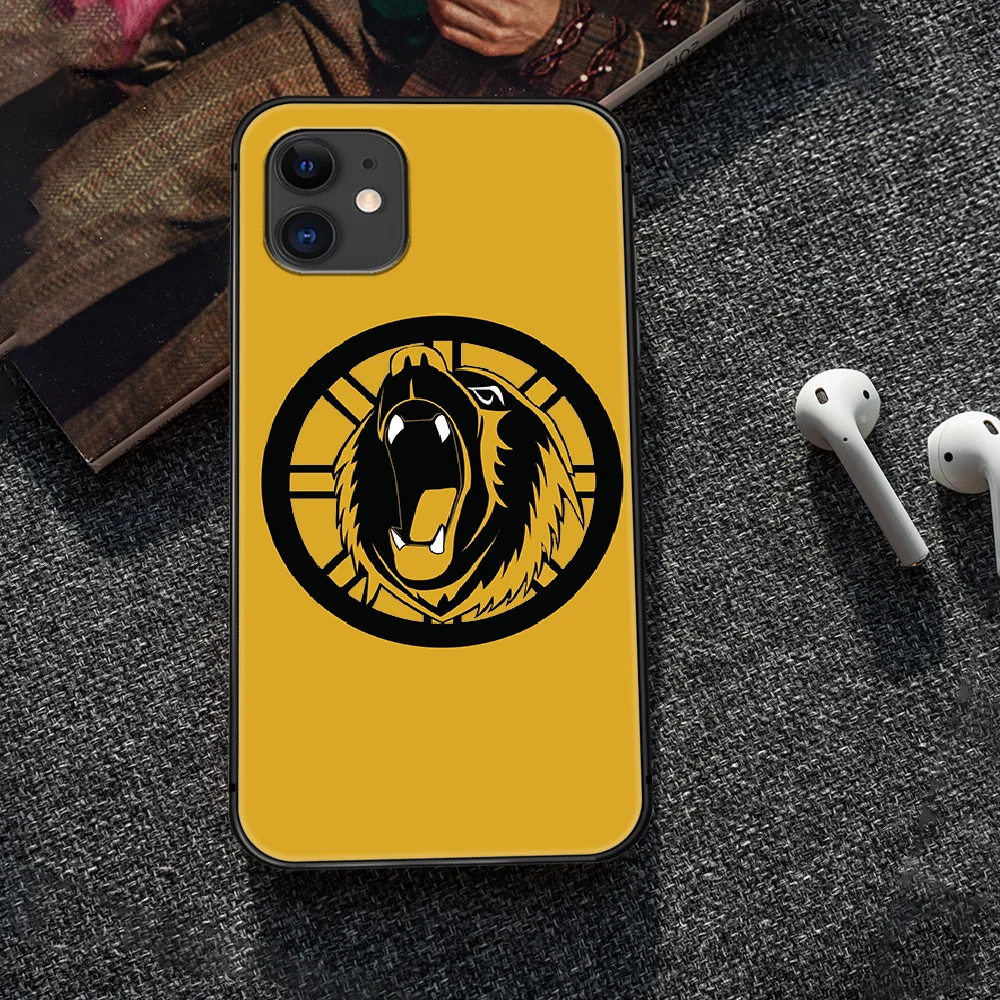 

Boston Bear Hockey team Phone Case Cover Hull For iphone 5 5s se 2 6 6s 7 8 12 mini plus X XS XR 11 PRO MAX black hoesjes soft