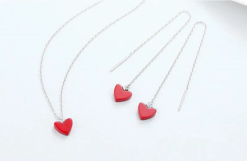 2020 Горячая продажа девушка Сердце Красный кулон ожерелье для женщин ювелирные