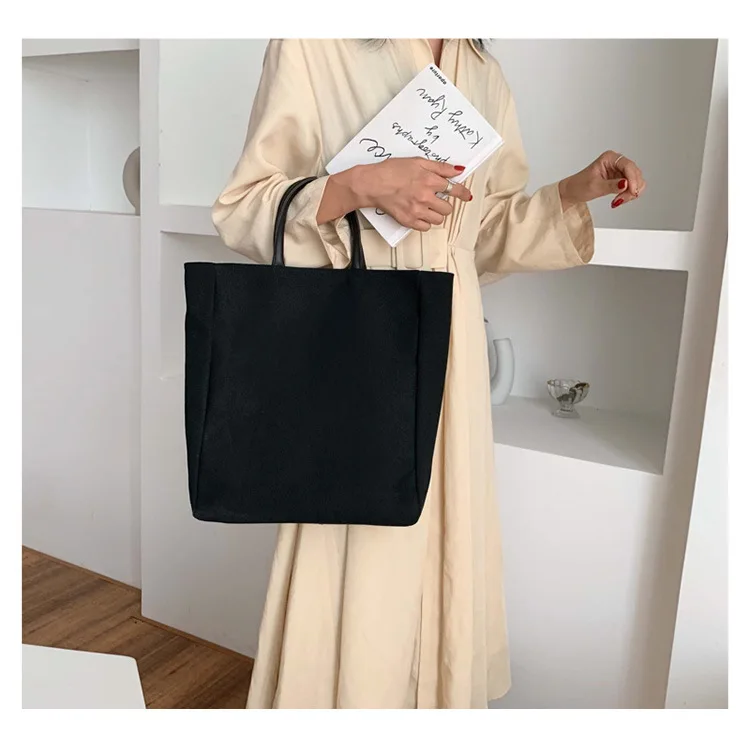 New fashion simple leisure Tote Bag student schoolbag large capacity canvas briefcase