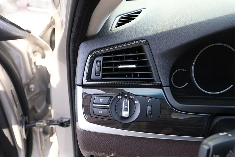

Carbon Fiber Car Interior Dashboard Side Air Outlet Vent Frame Trim For BMW 5 Series F10 2011-2014 Car Accessories 2pcs