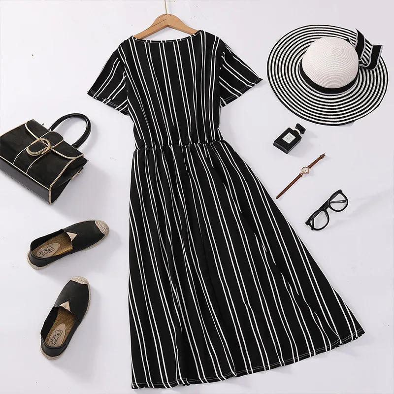 Женское свободное шифоновое платье ZQLZ повседневное плиссированное средней