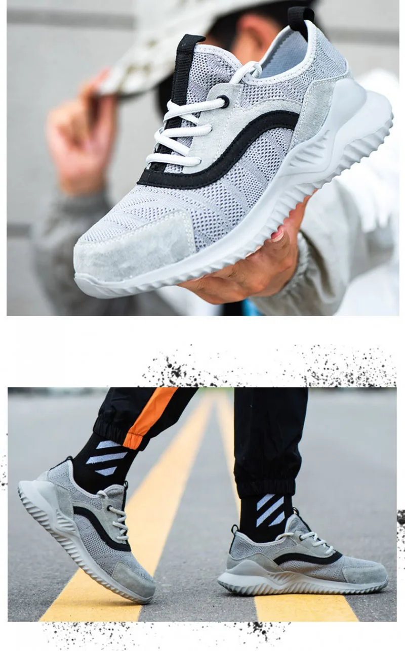 New Indestructible Men's Steel Toe Safety Boots Breathable Anti-smashing Puncture-Proof Work Shoes Welder Safety Boot Sneakers