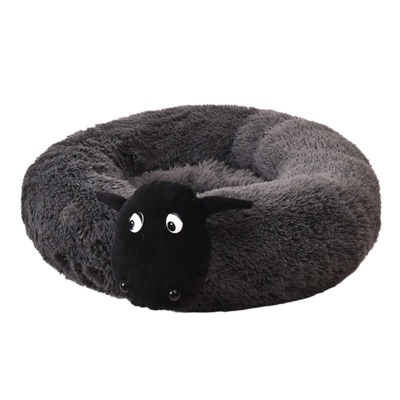 Cute lamb dark grey Кровать для питомца, собаки, кошки, кровати, диван для маленьких собак, спальный дом, одеяло, зимнее теплое гнездо, щенок, пещера, Прямая поставка - Цвет: Cute lamb dark grey