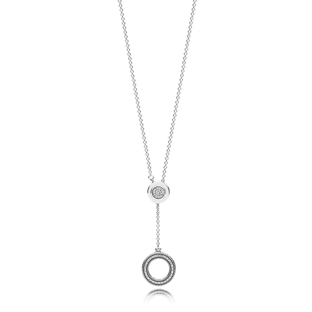 

NEW 2018 NEW 100% 925 Sterling Silver Signature Necklace Clear CZ Loving Suitable Gift Clavicle Chain Women DIY Jewelry