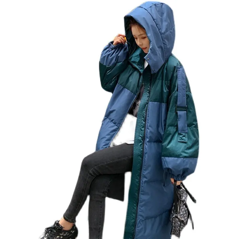 

Хлопковая куртка, новинка 2021, стильная женская зимняя куртка средней длины, Корейская версия, свободная и мягкая, утепленная пуховая куртка ...