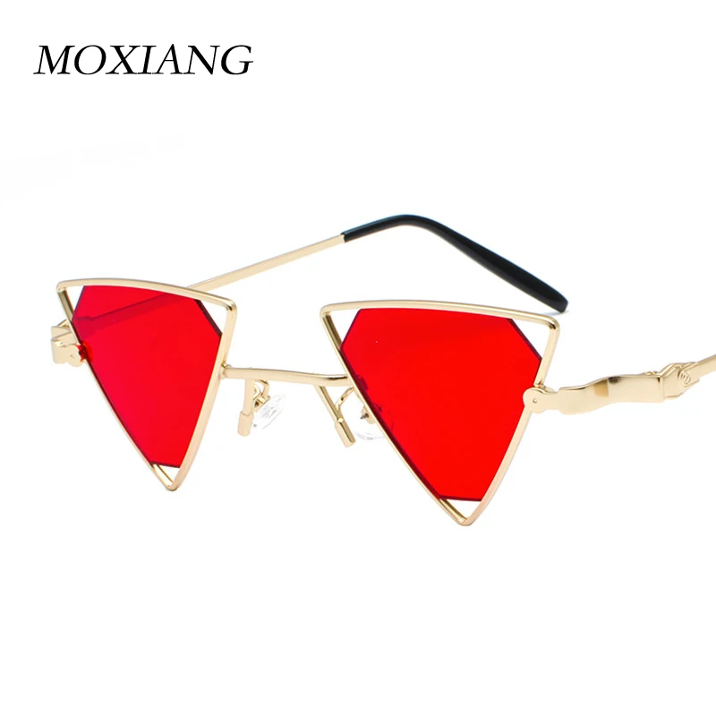 

MOXIANG Steampunk Triangular Hollow Metal Women Sunglasses Personality Female Sun Glasses UV400