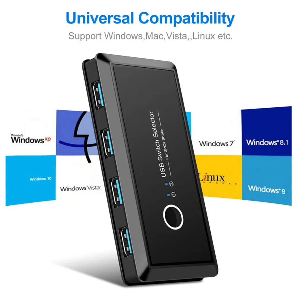 KVM-переключатель для клавиатуры мыши принтера сканера USB 2 0 3 | Компьютеры и офис