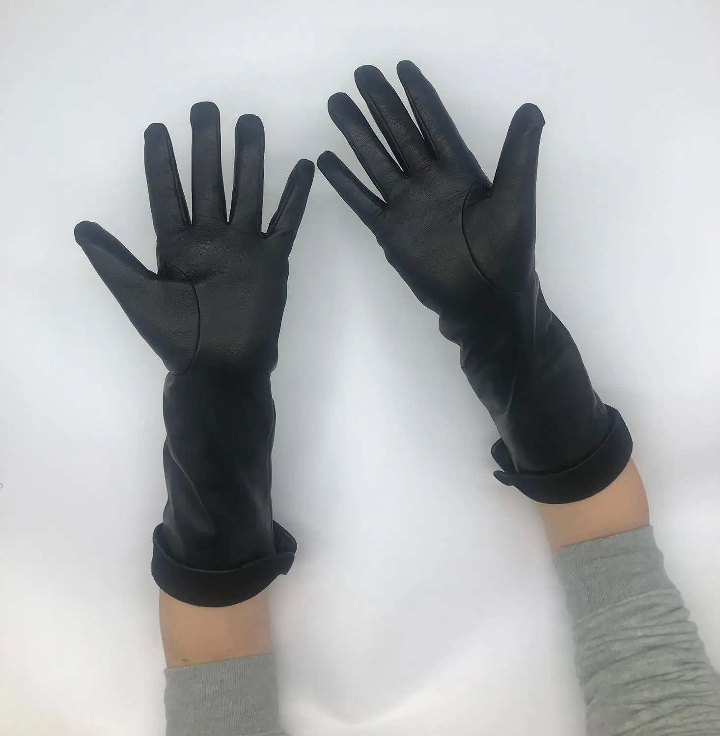 Осенне зимние перчатки подарочные новые женские вельветовые Теплые длинные из