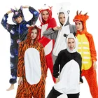 Пижама Kugurumi, комбинезон с единорогом для женщин и мужчин, зимняя фланелевая одежда для сна, костюмы Uniocnrio с животными, для взрослых, ночная рубашка Kugurumi, пижама
