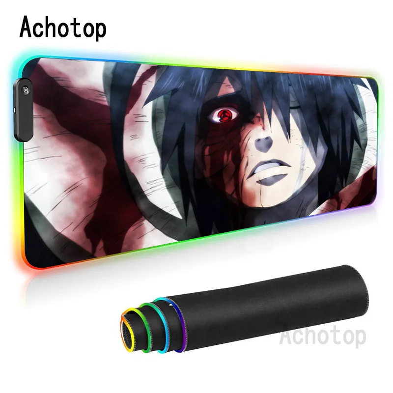 

Anime Large RGB Mouse Pad Itachi and Sasuke Pad To Mouse Notbook Computer Mousepad Gaming Gamer Led Keyboard Mice Mat for CSGO