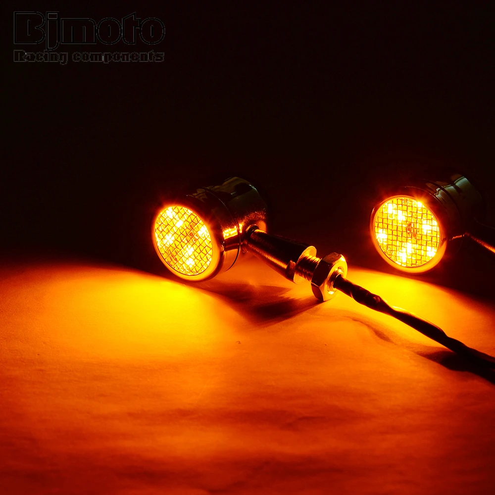 

BJMOTO Motorcycle Turn Signal Light Indicator Blinker For Yamaha Honda Kawasaki Suzuki most Motorcycle the with a 10 mm bolt