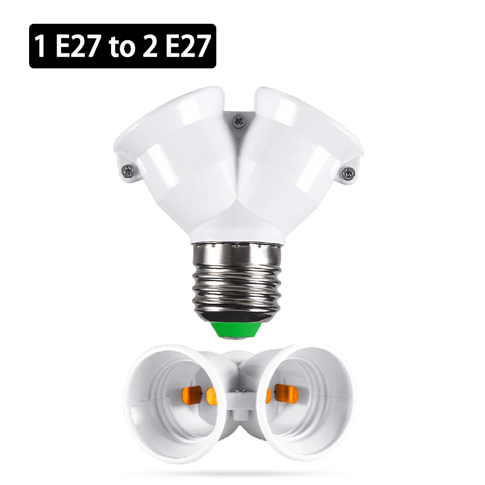 

E27 Socket to 2 E27 Adapter Bulb Lamp Holder Converters E27 Base Socket Splitter LED Light Holder Smart Lighting Accessories