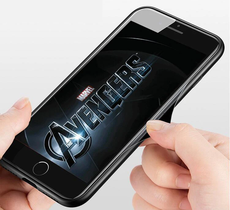 Чехол для iphone 7 8 6 s 7plus чехол X XR XS max Plus 5 se стеклянный Marvel Железный человек |
