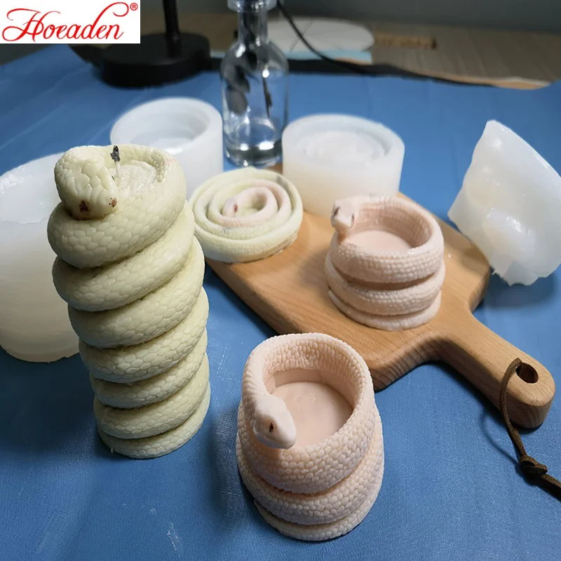 

3D Snake Coiling Silicone Candle Mold DIY Craft Casting Tool Handmade Candle Soap Aromatherapy Making Home Art Decoration
