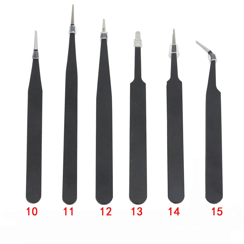 

1 PCS straight stainless steel tweezers repair tool industrial grade precision head tweezers repair tool