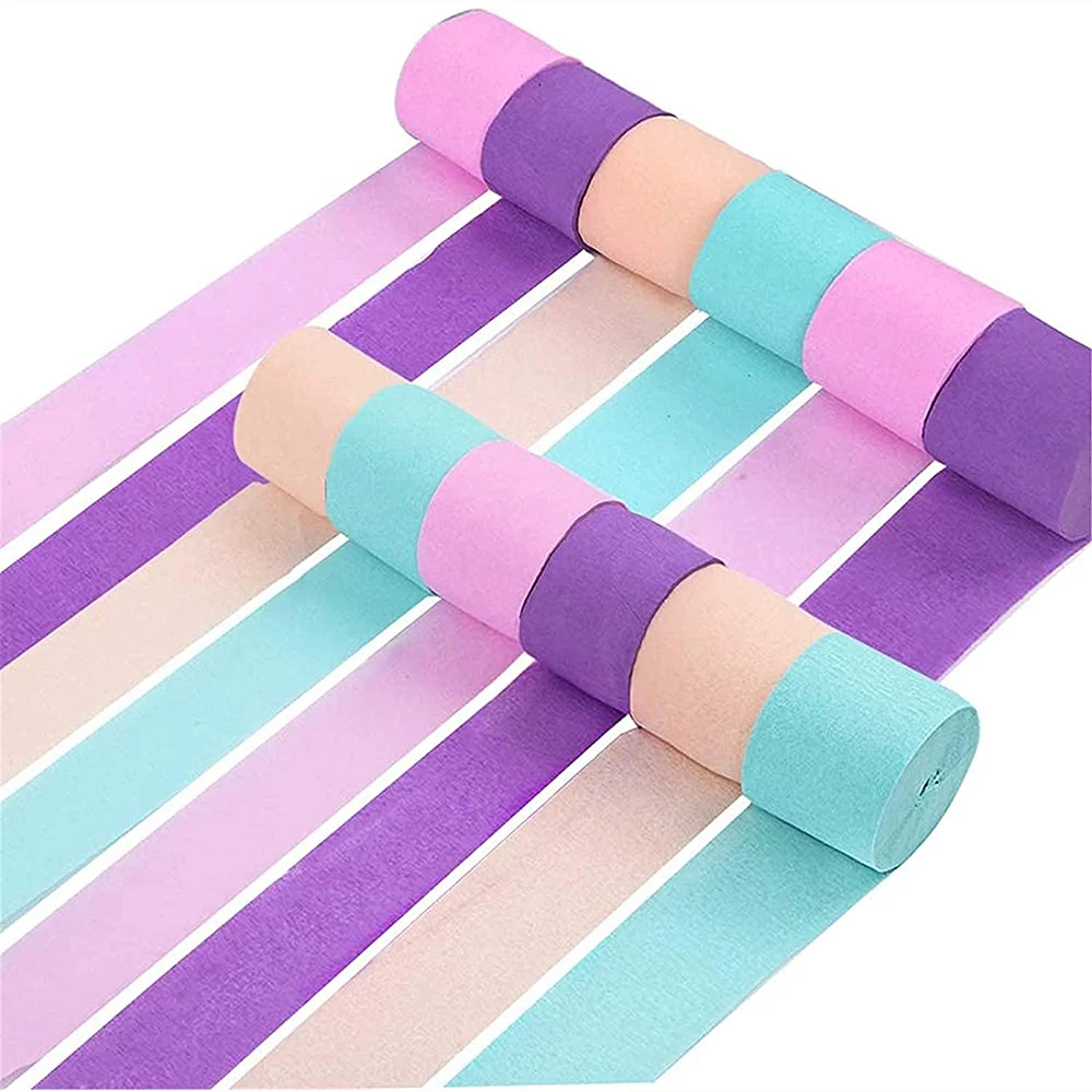 

12pcs Crepe Paper Streamer Pastel Streamers Unicorn Party Supplies Decorations birthday decor Party Baby Shower Bridal Shower