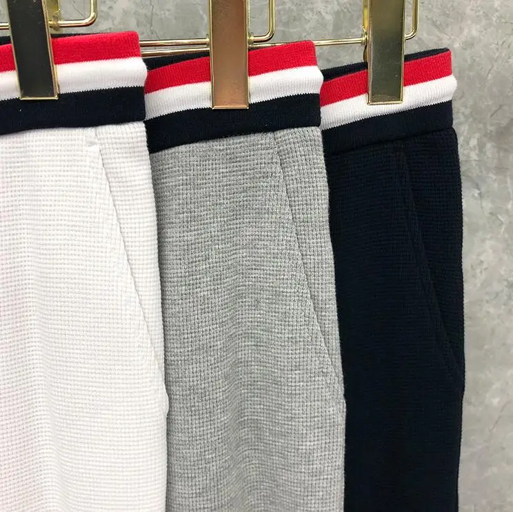 

2021 Fashion TB THOM Brand Sweatpants Men Women Waffle Cotton Casual Sports Trousers Autumn Winter Mens Jogger Track Pants