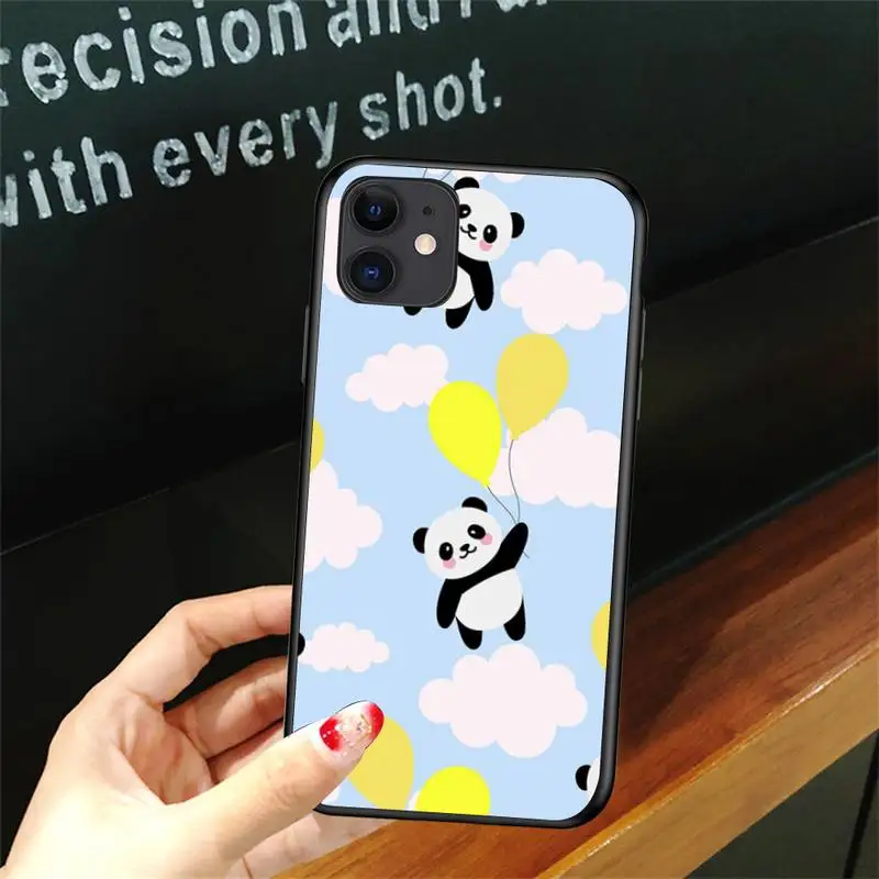 

Super Simple And Cute Panda Phone Case For Iphone 5 5S SE 6 6s 7 8 plus X Xr XS 11 12 Mini Pro Max Cover Fundas Coque