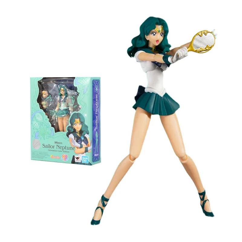 

Bandai Sailor Moon Figure SHF Kaiou Michiru Neptune Animation Color Genuine Anime Figure Action Toy Figure Toys for Children