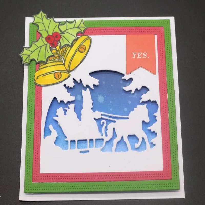 Новогодние металлические Вырубные штампы Санта олень Новинка 2019 для рукоделия