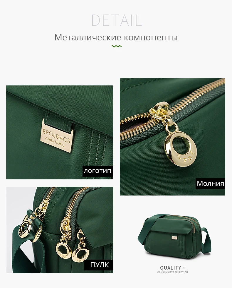 Fouvor Водонепроницаемая нейлоновая маленькая сумка на молнии женская простая дикая парусиновая Повседневная Дамская оксфордская сумка на плечо сумка-мессенджер 6013-06
