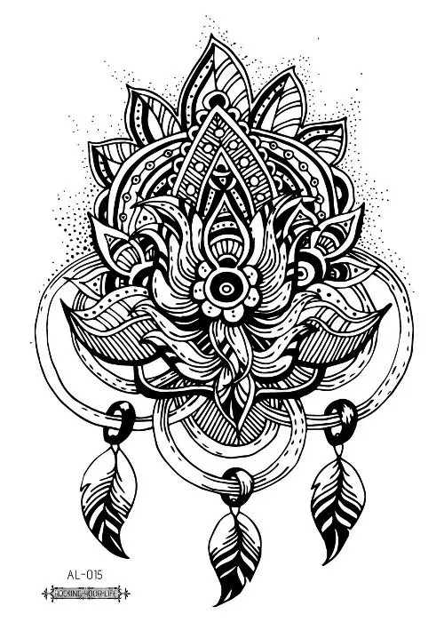 Серия чудовище водостойкая большая Цветочная рука временная татуировка черная