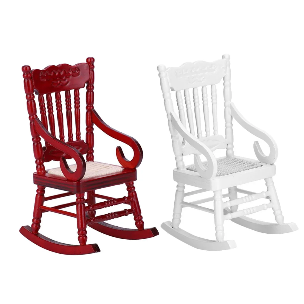 1:12 мини-кресло-качалка украшение дома миниатюры подлокотники стул кукольный