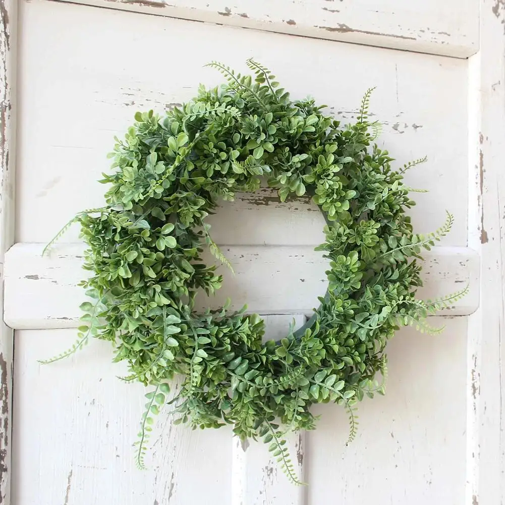 40 см Искусственный венок с зелеными папоротниками из искусственного пластика
