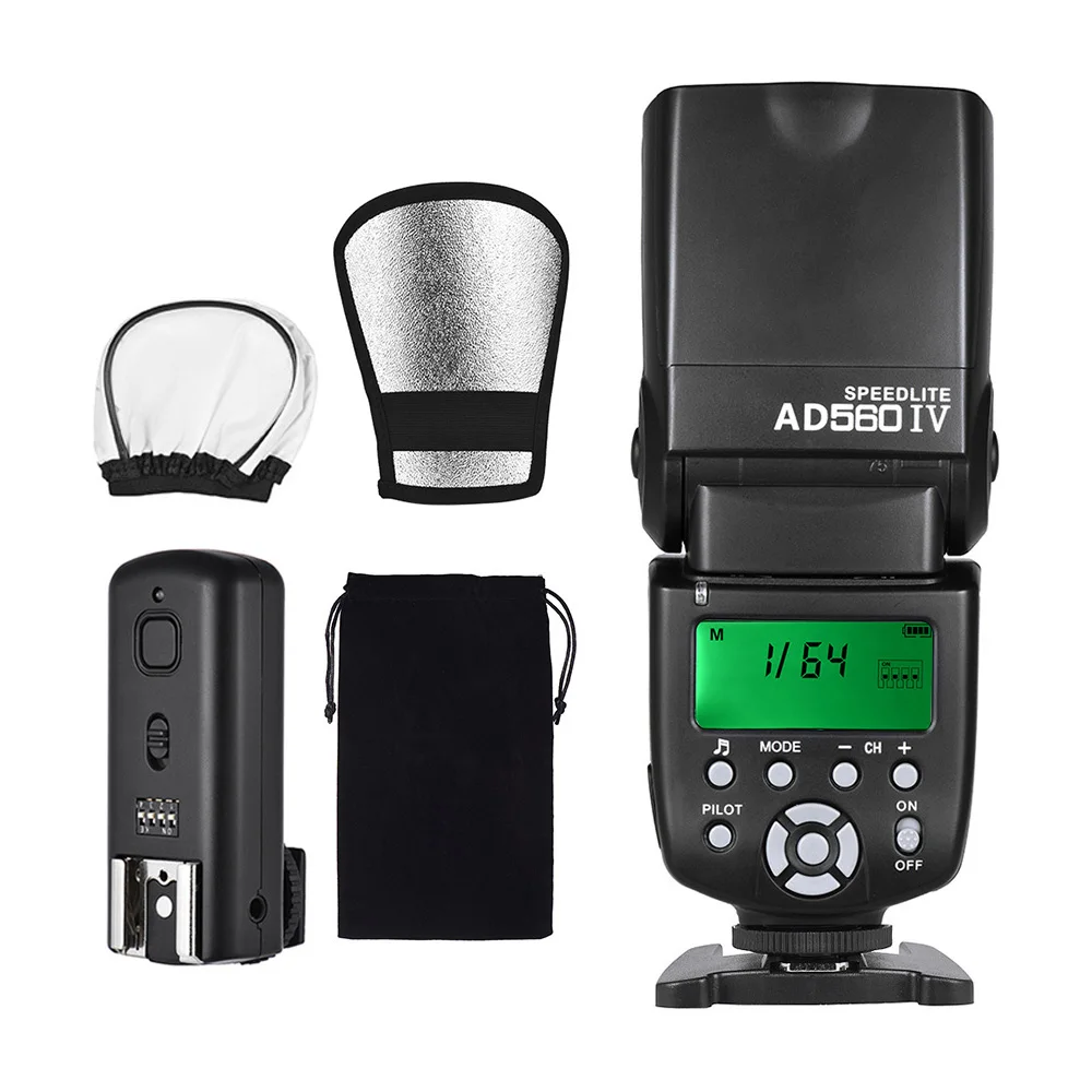 

Andoer AD560 IV 2,4G Беспроводная универсальная накамерная Вспышка Speedlite GN50 триггер Отражатель Диффузор для DSLR камеры s