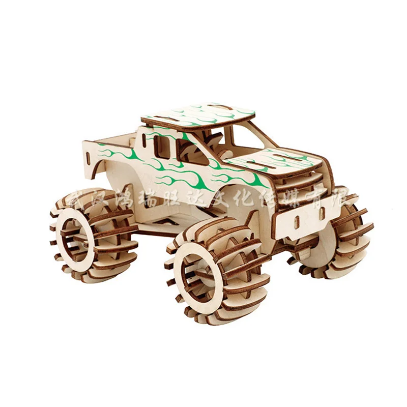 3D Трехмерная деревянная мозаика дерево Моделирование дети большое колесо