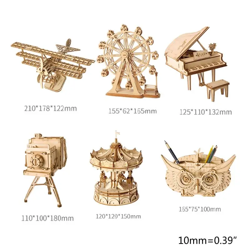 

3D Wooden Puzzle Self-assembly Craft Kits DIY Handicraft Toys for Adults Teens