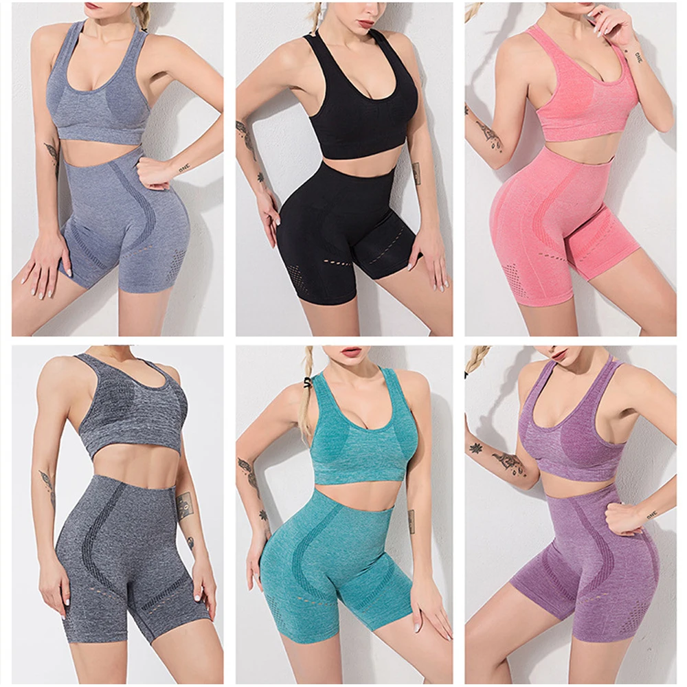 Женский спортивный комплект для занятий йогой сексуальные шорты с высокой