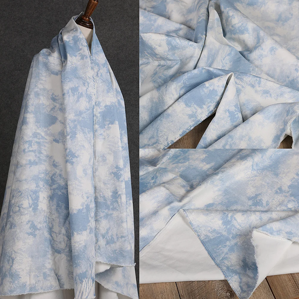 45x160 см небесно-голубой цвет чернильный галстук окрашенная джинсовая ткань DIY