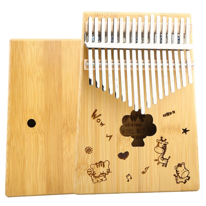 

17 Keys Thumb Piano Kalimba with Tune Hammer Wood Hand Finger Piano Gifts for Kids Adult Beginners Music King Style