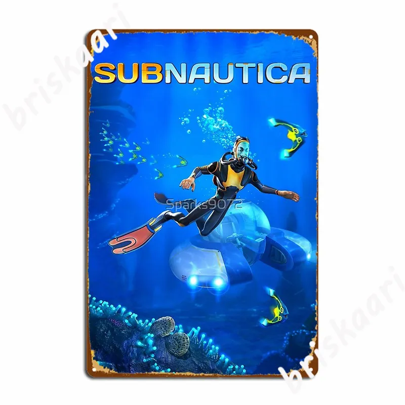 

Плакат Subnautica, металлический плакат, кинотеатр, гараж, роспись, паб, гараж, проектирование оловянного знака, плакаты