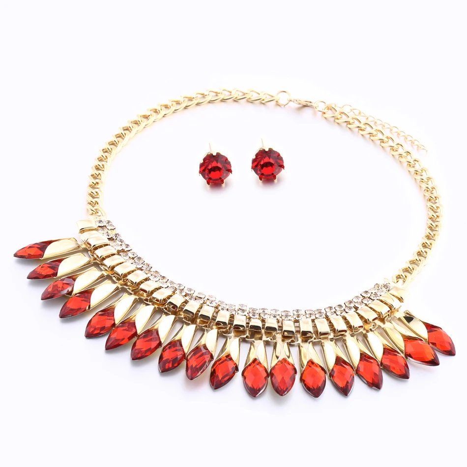 Женские Ювелирные наборы со стразами для невесты серьги-гвоздики женские